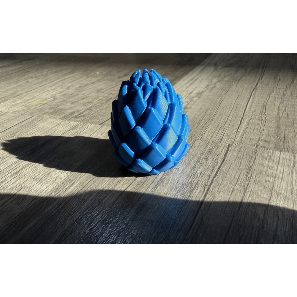 3D Printed Twisty Fidget Dragon Egg Mini -‎ Blue Sensory Toy